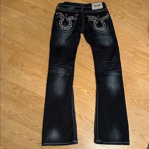 Big Star Liv Bootcut Jean Size 25R Darkwash Distressed - Picture 7 of 8